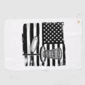 Serviette De Golf Drapeau américain de Disk Golf (Horizontal)