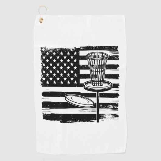Serviette De Golf Drapeau américain de Disk Golf (Devant)