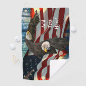Serviette De Golf Drapeau américain de l'aigle à tête blanche (En situation)