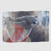 Serviette De Golf Drapeau américain de l'Ours polaire de l'Alaska (Horizontal)