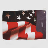 Serviette De Golf Drapeau américain drapé (Horizontal)