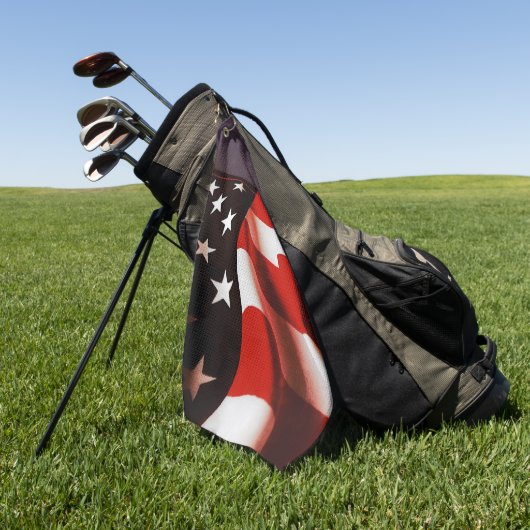 Serviette De Golf Drapeau américain drapé (Vert)