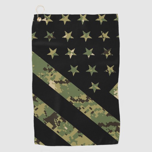 Serviette De Golf Drapeau américain du Camouflage numérique militair (Devant)