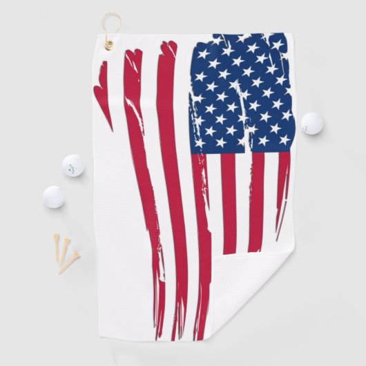 Serviette De Golf Drapeau américain en lambeaux (En situation)