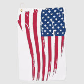 Serviette De Golf Drapeau américain en lambeaux (Devant)