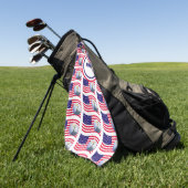 Serviette De Golf Drapeau américain et monogramme d'aigle (Vert)