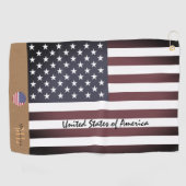 Serviette De Golf Drapeau américain & États-Unis monogrammed USA Gol (Horizontal)