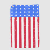 Serviette de golf drapeau américain étoiles rayure (Devant)
