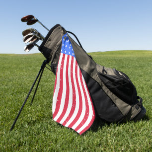 Serviette de golf drapeau américain étoiles rayure