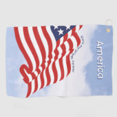 Serviette De Golf Drapeau américain Illustration Étoiles & rayures p (Horizontal)