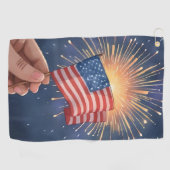 Serviette De Golf Drapeau Américain Patriotique (Horizontal)