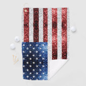 Serviette De Golf Drapeau américain rouge blanc bleu scintillements (En situation)