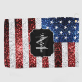 Serviette De Golf Drapeau américain rouge blanc brillant parties sci (Horizontal)