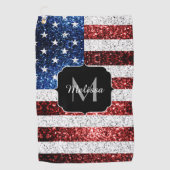 Serviette De Golf Drapeau américain rouge blanc brillant parties sci (Devant)