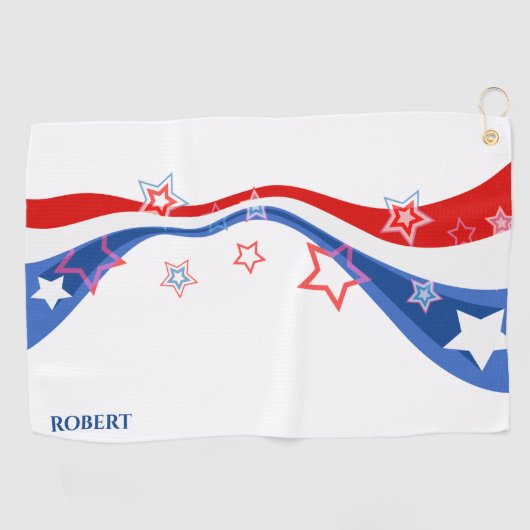 Serviette De Golf drapeau américain rouge blanc et bleu (Horizontal)