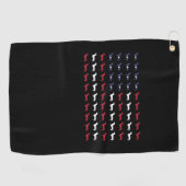 Serviette De Golf Drapeau américain Silhouette Dachshund 4 juillet (Horizontal)