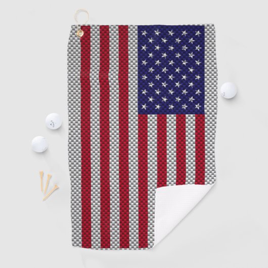 Serviette De Golf Drapeau américain sur le toit en fibre de carbone (En situation)