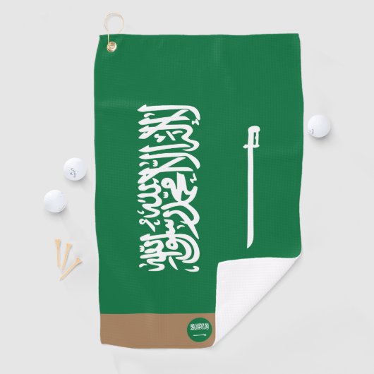 Serviette De Golf Drapeau Arabie Saoudite & Arabie monogrammed /serv (En situation)