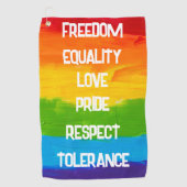 Serviette De Golf Drapeau arc-en-ciel gay lesbienne LGBT (Devant)