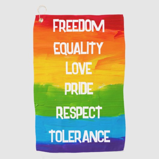 Serviette De Golf Drapeau arc-en-ciel gay lesbienne LGBT (Devant)