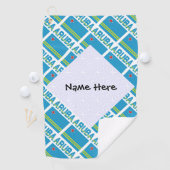 Serviette De Golf Drapeau Aruba Aruba Intitulé Personnalisation bleu (En situation)