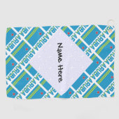 Serviette De Golf Drapeau Aruba Aruba Intitulé Personnalisation bleu (Horizontal)