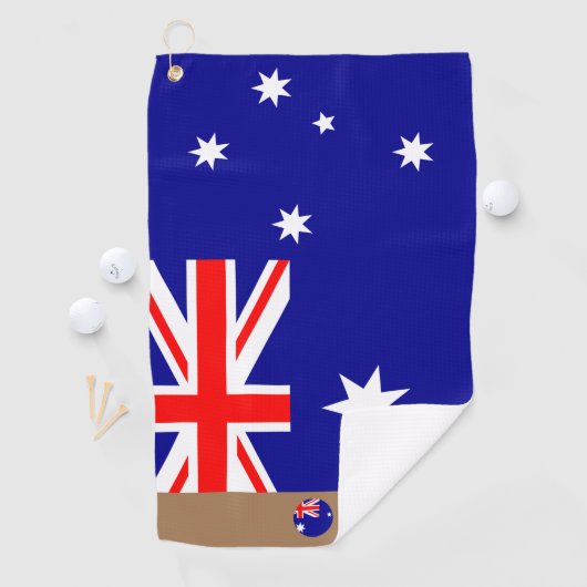 Serviette De Golf Drapeau australien monogrammé (En situation)
