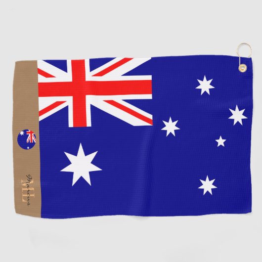 Serviette De Golf Drapeau australien monogrammé (Horizontal)