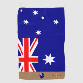 Serviette De Golf Drapeau australien monogrammé (Devant)