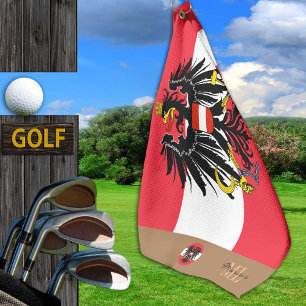 Serviette De Golf Drapeau autrichien & Autriche monogrammed Golf Tow