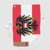 Serviette De Golf Drapeau autrichien & Autriche monogrammed Golf Tow (En situation)