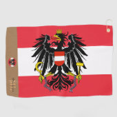 Serviette De Golf Drapeau autrichien & Autriche monogrammed Golf Tow (Horizontal)