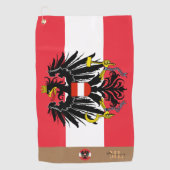 Serviette De Golf Drapeau autrichien & Autriche monogrammed Golf Tow (Devant)