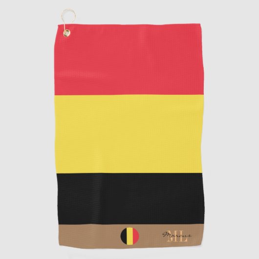 Serviette De Golf Drapeau belge & Belgique monogrammed Golf Towel (Devant)