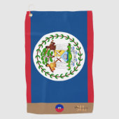Serviette De Golf Drapeau Belize & Belize monogrammed Golf Towel (Devant)