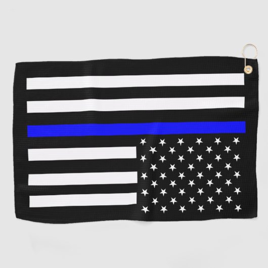 Serviette De Golf Drapeau bleu mince (Horizontal)