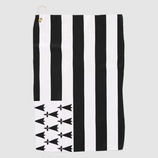 Serviette De Golf Drapeau breton (Gwenn-ha-du) Golf Towel (Devant)