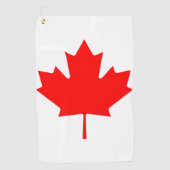 Serviette De Golf Drapeau canadien Feuille d'érable rouge (Devant)