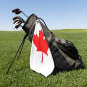 Serviette De Golf Drapeau canadien Feuille d'érable rouge (Vert)