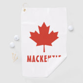 Serviette De Golf Drapeau canadien Feuille d'érable rouge Canada Nom (En situation)