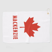 Serviette De Golf Drapeau canadien Feuille d'érable rouge Canada Nom (Horizontal)