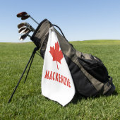 Serviette De Golf Drapeau canadien Feuille d'érable rouge Canada Nom (Vert)