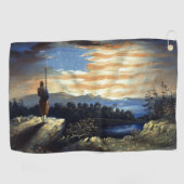 Serviette De Golf Drapeau céleste américain dans le ciel, Guerre civ (Horizontal)