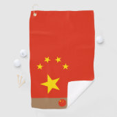 Serviette De Golf Drapeau chinois & Chine monogrammed /golf (En situation)