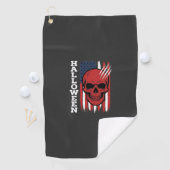 Serviette De Golf Drapeau crâne Halloween Vector Design_1 (En situation)