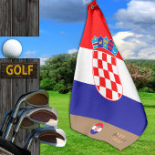 Serviette De Golf Drapeau croate & Croatie, monogrammed / Golf
