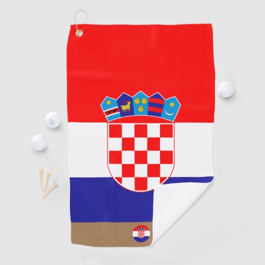 Serviette De Golf Drapeau croate & Croatie, monogrammed / Golf (En situation)
