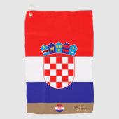 Serviette De Golf Drapeau croate & Croatie, monogrammed / Golf (Devant)
