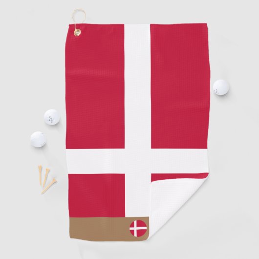 Serviette De Golf Drapeau danois & Danemark, monogrammed / Golf (En situation)