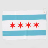 Serviette De Golf Drapeau de Chicago (Horizontal)